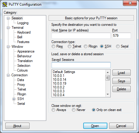 putty configure